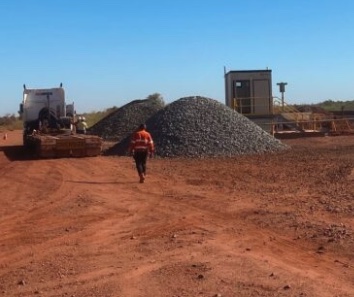Mining camp in desert